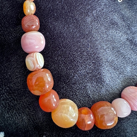 Carnelian agate chunk bead necklace by Jay King - Picture 6 of 12